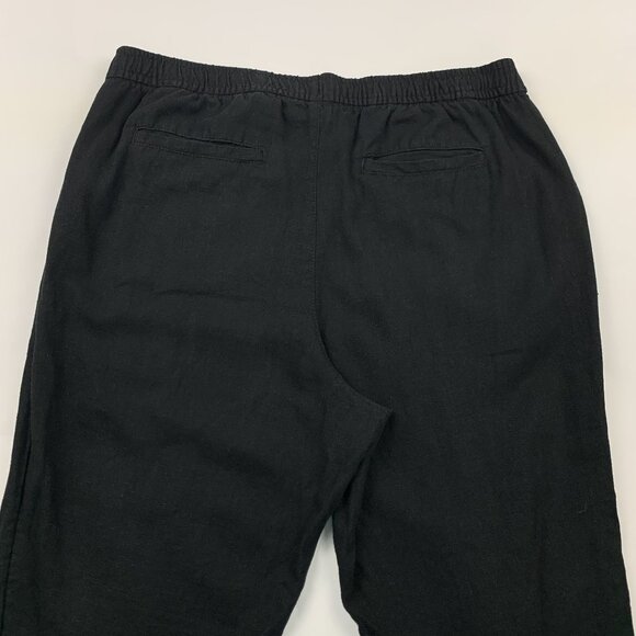 Old Navy Black Linen Blend High Rise Pull On Ankle Pant L - Picture 8 of 8